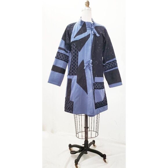 CAROL LEE SHANKS Womens Vintage Handmade Quilted Patchwork Jacket Coat Kimono - Picture 2 of 10